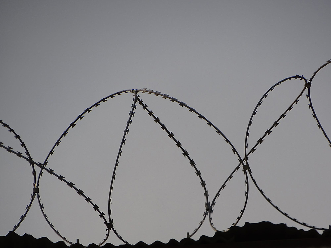 barbed wire at a prison