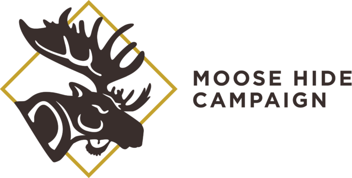 Image of a moose and words that say Moose Hide Campaign